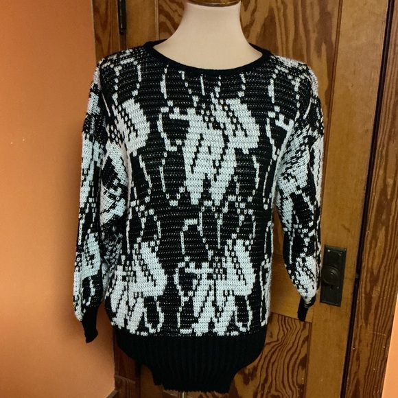Vintage 80s sparkly abstract art sweater - Picture 7 of 10